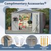 10X8 FT Outdoor Storage Shed, All Weather Metal Sheds withLockable Doors, Tool Shed for Garden, Patio, Backyard, Lawn, Grey