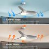 42 Inch Modern ABS Ceiling Fan With 6 Speed Remote Control Dimmable Reversible DC Motor With Light