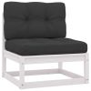 Garden Middle Sofas with Anthracite Cushions 2 pcs Solid Pinewood