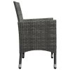 3 Piece Bistro Set Poly Rattan and Acacia Wood Gray