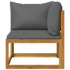 4 Piece Garden Lounge Set with Cushion Solid Acacia Wood