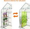 Walk in Greenhouse with 3 Tier 6 Shelves,2 More Bottom Shelves Reinforced Plant House,Steel Frame Growhouse/Green House for Outdoor