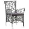 5 Piece Outdoor Dining Set Poly Rattan Gray