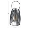 DecMode Black Metal Decorative Candle Lantern with Handle