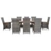 9 Piece Poly Rattan Outdoor Dining Set With Cushions