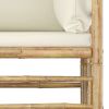 12 Piece Bamboo Lounging Set With Cream Cushions