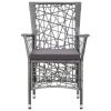 5 Piece Outdoor Dining Set Poly Rattan Gray