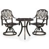 3 Piece Bistro Set Cast Aluminum Bronze