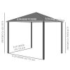 10ft x 10ft Patio Gazebo-Dark Gray-AS