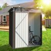 Patio, Lawn & Garden,5*3FT Outdoor Storage Shed,Tool Shed with Sloping Roof and Lockable Door, Metal Shed for Backyard Garden Patio Lawn, Brown