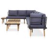 7 Piece Garden Lounge Set with Cushions Solid Acacia Wood