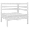 Patio Corner Sofas 2 pcs White Solid Pinewood