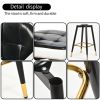 Jinsi Nan Leather Bar Stool 360 Rotating Bar Stool with Backrest and Foot Pedals for Bars, Kitchen, Dining Room, Living Room & Bistro