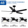 48" YUHAO Modern Contemporary LED Ceiling Fan with Remote Control