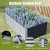 8x4x2 ft Galvanized Raised Garden Bed, Outdoor Planter Garden Boxes Large Metal Planter Box for Gardening Vegetables Fruits Flowers,Silver