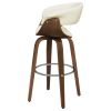 Walnut and Ecru Swivel Bar Stool