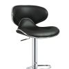 Black and Chrome Adjustable Bar Stool (Set of 2)