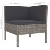 14 Piece Patio Lounge Set with Cushions Poly Rattan Gray