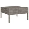 14 Piece Patio Lounge Set with Cushions Poly Rattan Gray