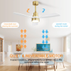 48 Inch Modern Ceiling Fan With Lights 3 Wood Fan Blade Noiseless Reversible Motor Remote Control