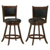 Chestnut and Black Wooden Swivel Stool (Set of 2)