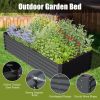 8x4x1.5 ft Galvanized Raised Garden Bed, Outdoor Planter Garden Boxes Large Metal Planter Box for Gardening Vegetables Fruits Flowers,Gray