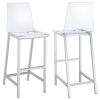 Clear and Chrome Bar Stools (Set of 2)