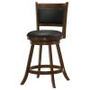 Chestnut and Black Wooden Swivel Stool (Set of 2)