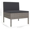 14 Piece Patio Lounge Set with Cushions Poly Rattan Gray