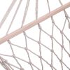 Outdoor Wood Pole Cotton Rope Hammock Garden Patio Yard Hanging Sleep Bed