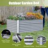 6x3x2ft Galvanized Raised Garden Bed, Outdoor Planter Garden Boxes Large Metal Planter Box for Gardening Vegetables Fruits Flowers, Silver