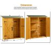 Outdoor Storage Shed with Lockable Door, Wooden Tool Storage Shed with Detachable Shelves and Pitch Roof, Natural