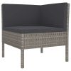 14 Piece Patio Lounge Set with Cushions Poly Rattan Gray