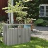 Garbage Bin Shed Stores 2 Trash Cans Metal Outdoor Bin Shed for Garbage Storage,Stainless Galvanized Steel, Bin Shed for Garden Yard Lawn,Grey