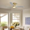 52 Inch Decorative LED Ceiling Fan With Dimmable LED Light 6 Speed Remote 3 Solid Wood Blades Reversible DC Motor For Living Room