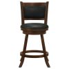 Chestnut and Black Wooden Swivel Stool (Set of 2)