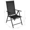 5 Piece Patio Dining Set Aluminum Black