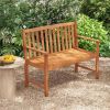 Solid Wood 4-Ft. Outdoor Patio Garden Bench - 800 lbs. Weight Capacity