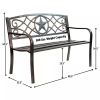 Powder Coated Steel 4-ft. Outdoor Patio Garden Bench in Bronze Metal Finish