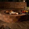 48-in Outdoor Round Concrete Block Stone Fire Pit Kit with Cooking Grill Grate