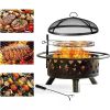 30-inch Wood Burning Outdoor Heavy Duty Steel Fire Pit Grill