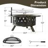 30-inch Wood Burning Outdoor Heavy Duty Steel Fire Pit Grill