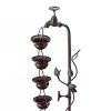 Outdoor Indoor 6-Tier Hanging Cups Water Fountain in Bronze Finish