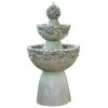 Outdoor Garden Patio 3-Tier Polyresin Stone Water Fountain with Pump