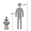 Outdoor Garden Patio 3-Tier Polyresin Stone Water Fountain with Pump