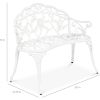 Outdoor Patio 39-inch Garden Bench with Backrest in White Metal Finish