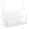 White Solid Wood 2-Seater Hanging Patio Porch Swing