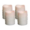 LED Wax Dripping Pillar Candle (Set of 4) 3"Dx4"H Wax/Plastic - 2 C Batteries Not Incld.