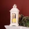 Lantern w/3"x3" LED Candle (Set of 2) 12.25"H Iron/Glass/Plastic - 2 AA Batteries Not Incld.