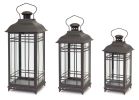 Lantern (Set of 3) 14"H, 17"H, 20"H Metal/Glass